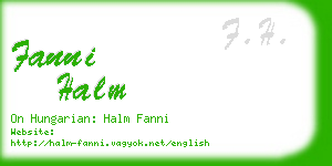 fanni halm business card